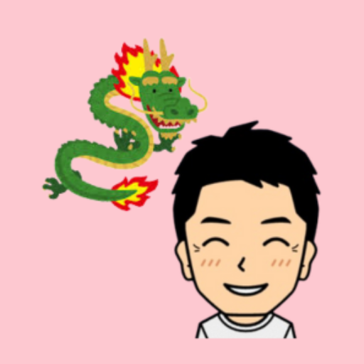 龍を左上に、右下に著者の顔アイコンの入れた画像。